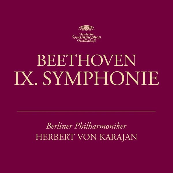 Album cover: Beethoven Symphony No. 9, Berlin Philharmonic conducted by Herbert von Karajan, Deutsche Grammophon 1963